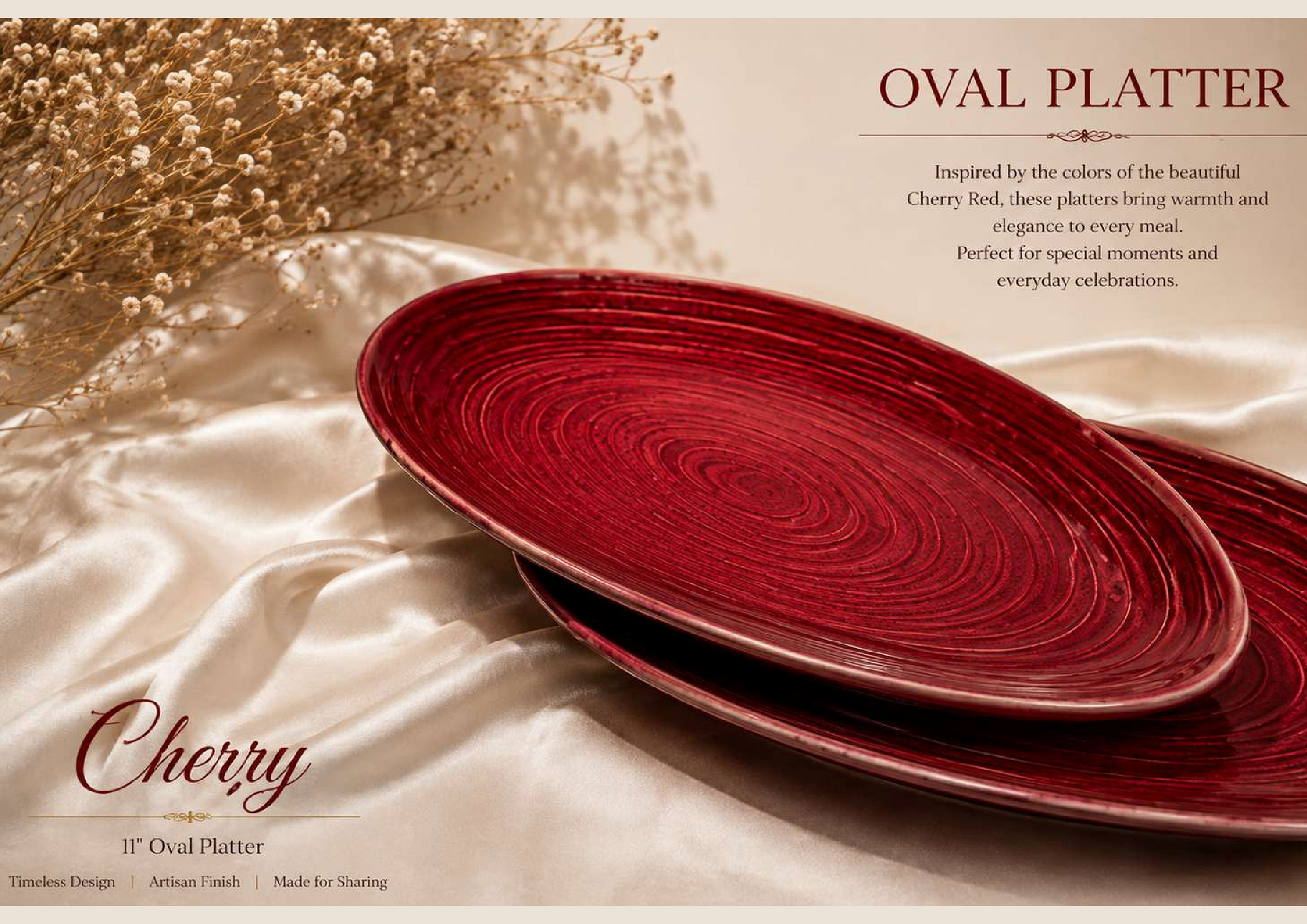 Cherry Crimson 11" Charger & Pasta Serving Platter