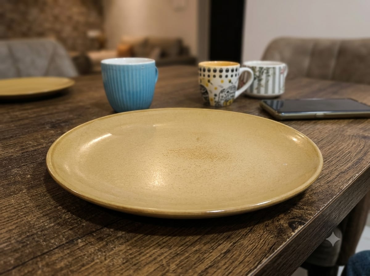 Ochre Earth Warm Sandstone Coupe Plate