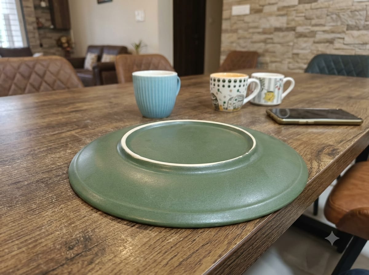 Sage Green Earth Glazed 10" Dinner Plate (Foot Profile)